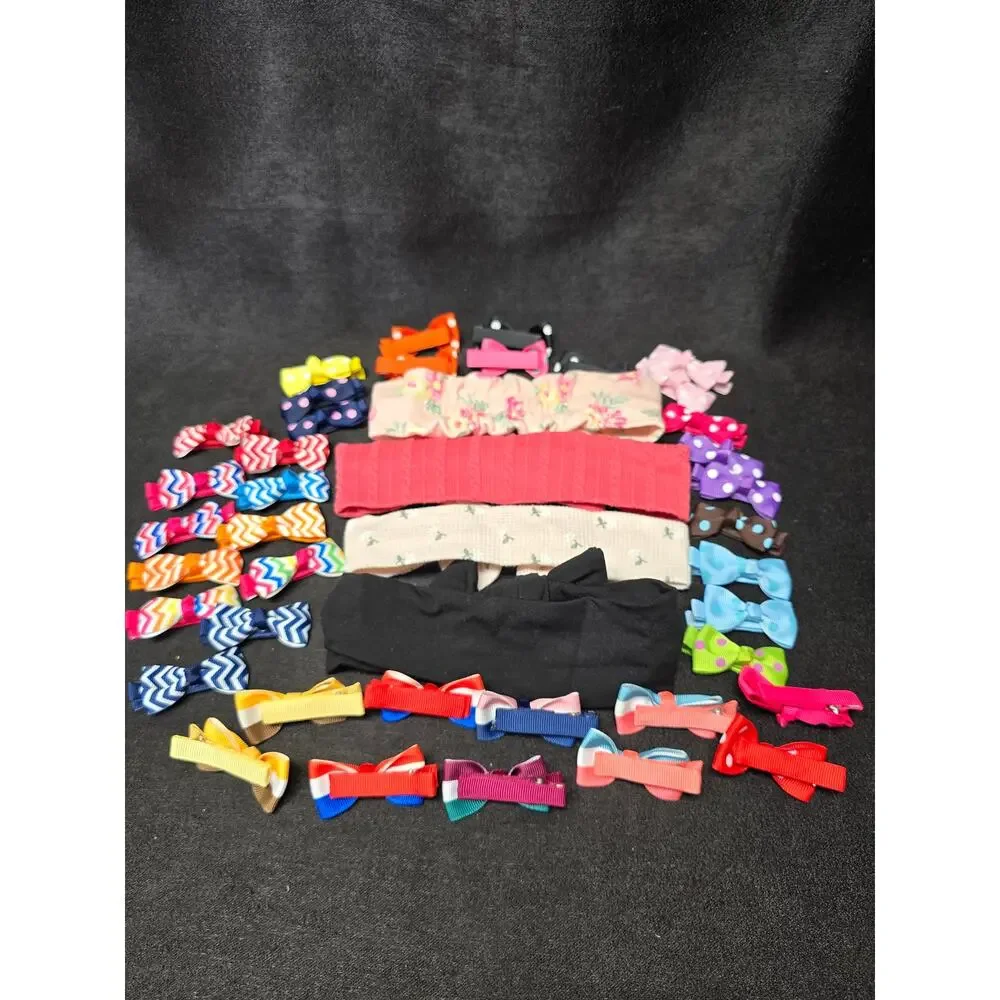 Headbands & Mini Ribbon Hairclip Bows Girl's Hair Accessories Children's